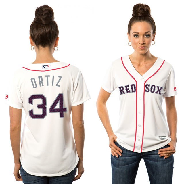 Women - Boston Red Sox David Ortiz #34 White 2016 Independence Day Stars & Stripes Cool Base Jersey Women - Boston Red Sox David Ortiz #34 White 2016 Independence Day Stars & Stripes Cool Base Jersey